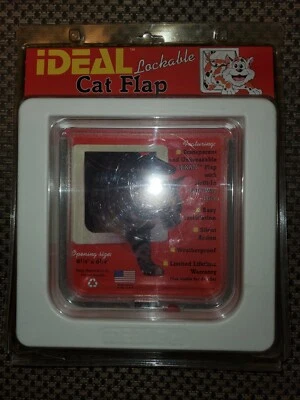 Ideal Pet Products Cat Flap "Small Cat Door" 6-1/4" x 6-1/4 w/ 4-Way Lock NEW!  - Image 1 of 4