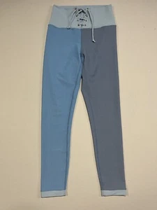 Love Shack Fancy x Beach Riot Riley Lace Up Leggings Size L Blue Colorblock - Picture 1 of 10