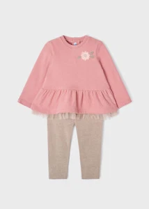 COMPLETO MAGLIA LEGGINGS BIMBA MAYORAL 2724 COTONE ROSA ORIGINALE AI 2023 - Picture 1 of 5