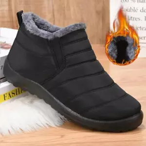 Women's Slip on Fur Winter Boots Soft Platform Warm Ankle Snow Shoes - Picture 1 of 26