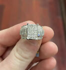 10Kt White Gold Womans Diamond Ring Princess And Round And Baugette Diamond 250Ctw