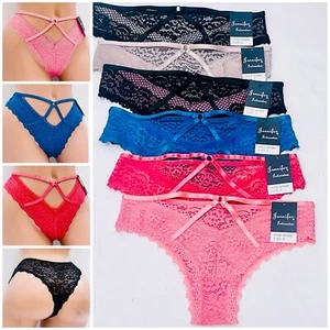 6pack Womens Sexy Panties Sheer Lace Briefs Thongs Intimate Ladies Underwear XL - Picture 1 of 13