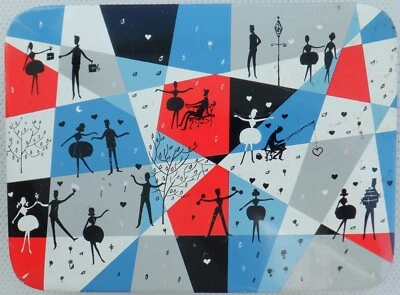 Vintage 1950s Toffee Tin Edward Sharp & Sons Ltd MidCentury Lidded Dancers Retro - Image 1 of 4