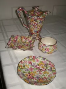 RARO RARO De colección James Kent Fenton Chintz DU BARRY Cafetera Cenicero Platillo - Imagen 1 de 9