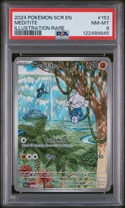 PSA 8 Meditite 153/142 Sv07: Stellar Crown Illustration Rare - Foto 1 di 2