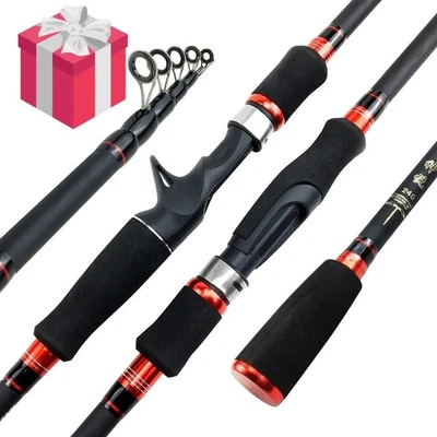 Telescopic Fishing Rods Carbon Fiber Ultra-Light Fast Rod Casting Spinning Pole - Image 1 of 4