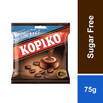 KOPIKO Sugar Free Original Hard Coffee Candy 75g - 5 Packs - Image 1 of 3