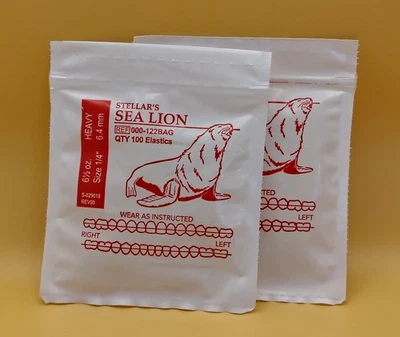 2 Stellar's Sea Lion American Orthodontics Dental Elastics Braces Bands 200 qty
