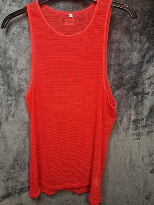 Barcode Men's Red String Vest Tank Top Size Large Excellent Condition - Image 1 of 4