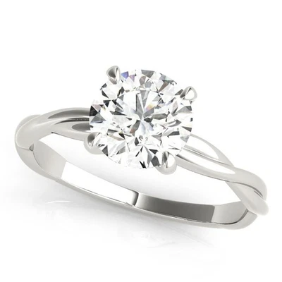 Twisted Solitaire Engagement Ring VS F 1.00-2.00 Ct Lab Grown Diamond 14K Gold - Image 1 of 4