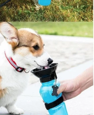 Tragbare 500 ml Wasserflasche für Hunde & Katzen Farbe Blau - Bild 1 von 4