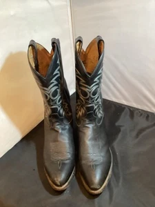 Tony Lama Mens 7900 Segar Black Leather Cowboy Western Boots Sz 13D - Picture 1 of 13