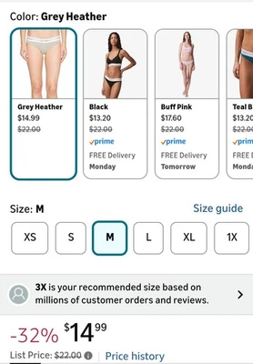 Womens Calvin Klein Heather Grey Underwear Size Medium NWT - Image 1 of 4