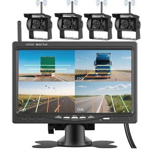 4x Wireless Reverse Camera Dual Reversing 7" Monitor For Caravan Truck RV 12/24V - Picture 1 of 24