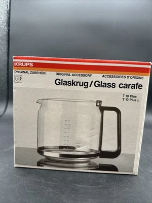 KRUPS Glaskrug T10 Plus Replacement Glass Carafe white Coffee Pot BRAND NEW - Image 1 of 4
