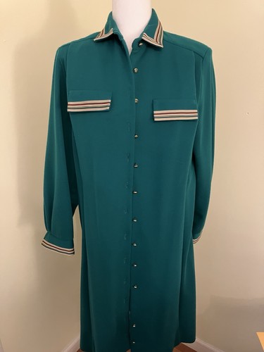 VETEMENTS Abito cappotto sportivo Schrader vintage verde con colletto e maniche a righe