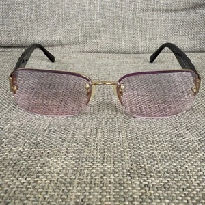 VTG CHANEL Eyeglasses Gold Black Quilted Frame Rectangle 54-16-135 Italy Y2K - Picture 1 of 13