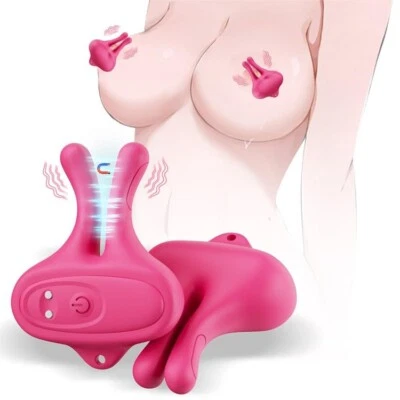 Abrazaderas vibratorias para pezones, oreja de conejo clítoris vibrador clips para pezones juguetes sexuales BDSM Foto 1 de 4