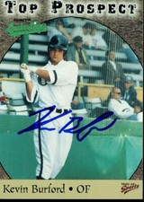 1998 Clinton Lumberkings KEVIN BURFORD Signed Card autograph AUTO ROCKIES