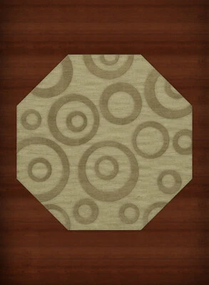 Green Transitional Bubbles Rings Area Rug Circles DV5 - Image 1 of 2