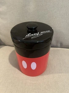 Disney Parks Topolino Rosso Pois Ceramica Barattolo Biscottiera Coperchio - Foto 1 di 8