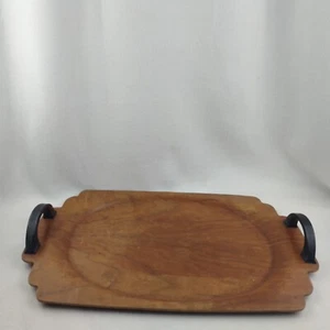 Vintage Farberware Mid-Century Modern Serving Tray 2 Handles Genuine Haskelite - Picture 1 of 11