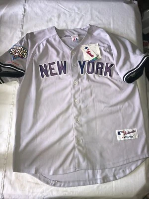 NUEVO CON ETIQUETAS Raro MAJESTIC 2009 NY Yankees SERIE MUNDIAL #7 MICKEY MANTLE JERSEY 52 Foto 1 de 4