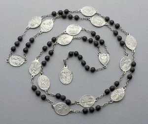 French, Antique Large Rosary. Stations of the Cross. Jesus, Mater Dolorosa. - Picture 1 of 12