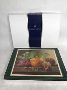 6 Pimpernel Fruit Placemats Cork Back 9” x 12” Grapes Orange Berries Green - Picture 1 of 10