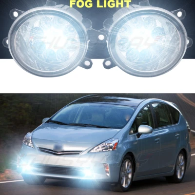 2PCS LED Fog Lights Bumper Driving Lamps For TOYOTA PRIUS V 2012 2013 2014 - Image 1 of 4