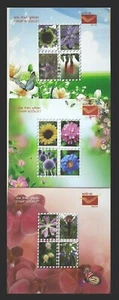 159. INDIA 2015 SET/3 STAMP BOOKLETS WILD FLOWERS OF INDIA ISSUED BY INDIA POST. - Picture 1 of 2