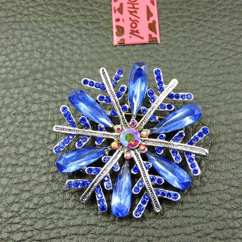 Broche copo de nieve cristal azul Londres venta Betsey Johnson Foto 1 de 3