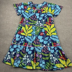 Crewcuts Girls Tiered Dress Size 12 Floral Lightweight Lined Silver Thread - Picture 1 of 14