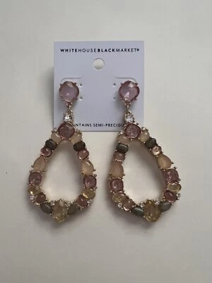 白宫黑市女式混合石质耳环带拉长石 — 第 1/3 张图片