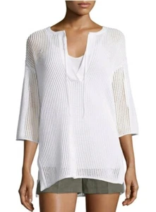 Suéter túnica tejida a ganchillo blanco invierno THEORY "Limtally B Iras" S precio de venta sugerido por el fabricante $395 - Imagen 1 de 10