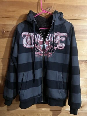 Troy Lee Designs Hoodie Mens Medium Gray/Black/Red Full Zip Hooded Logo - Image 1 of 4