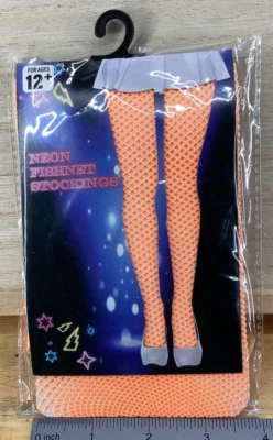 Medias de red de neón disfraz de Halloween regente - naranja Foto 1 de 2