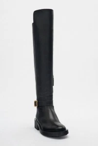 Over the Knee Buckled Leather Riding Boots - Picture 1 of 4