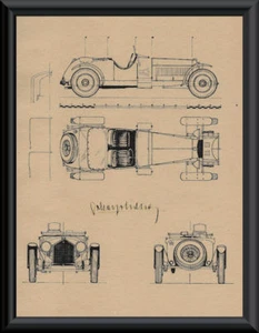 Autógrafo Jano Vittorio reimpreso diagrama de Alfa Romero en papel de 80 años P071 - Imagen 1 de 1