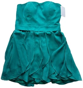 Vestido de Dama de honor para mujer talla 14 verde azulado novia línea A hasta la rodilla falda hula - Imagen 1 de 16