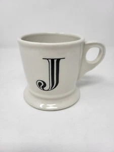 Anthropologie Monogramm Becher J Schrift Schwarz Antik Weiß Kaffee Tee D Henkel - Bild 1 von 10