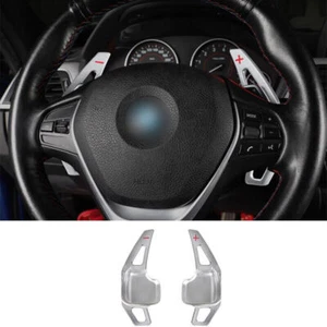 For BMW F20 F21 F22 F23 Silver Aluminum Steering Wheel Shift Paddle Extension - Picture 1 of 6