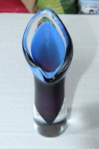 funky scandinavian case glass vase mid century three colour modernist shape - Picture 1 of 5