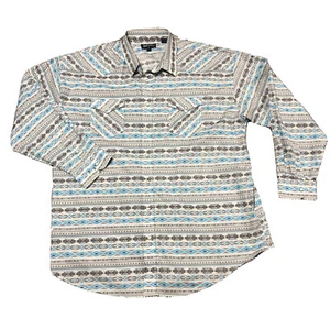 Panhandle Slim Cowboy Western Shirt Men 2XL Pearl Snap Aztec Rockabilly White - Picture 1 of 10