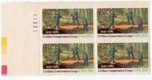 Scott #2037 Civilian Conservation Corps Plate Block of 4 Stamps - MNH UL - Picture 1 of 2