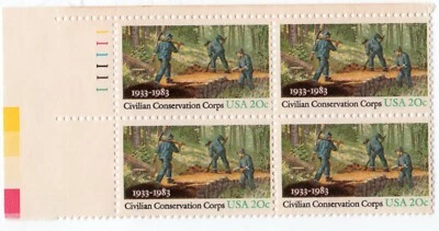 Scott #2037 Civilian Conservation Corps Plate Block of 4 Stamps - MNH UL - Image 1 of 2