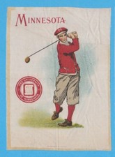 c1910s S21 Murad Cigarettes tobacco silk UNIVERSITY of MINNESOTA - Golfer - Golf