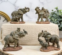 Ebros Pachyderm Friends Funny See Hear Speak No Evil Elephants Totem Statue 10.5 Tall Jungle Safari Wildlife Acrobatic Elephants Figurine Decor Sculpture 