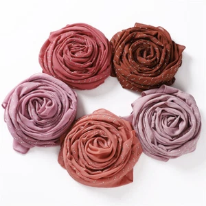 Women Chiffon Scarf Glitter Shawls Headscarf Hijabs with Rhinestones 23 Colors - Bild 1 von 35