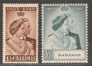 Bahamas #148-149 (SG #194-95) ss postfrisch LH - 1948 1 1/2p bis £1 Silberhochzeit  - Bild 1 von 1